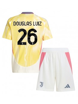 Juventus Douglas Luiz #26 Replika Borta Kläder Barn 2024-25 Kortärmad (+ byxor)